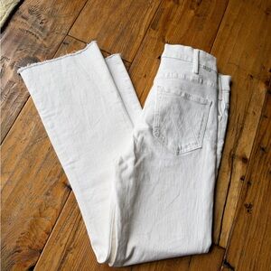 MOTHER White Cropped Ankle Jeans